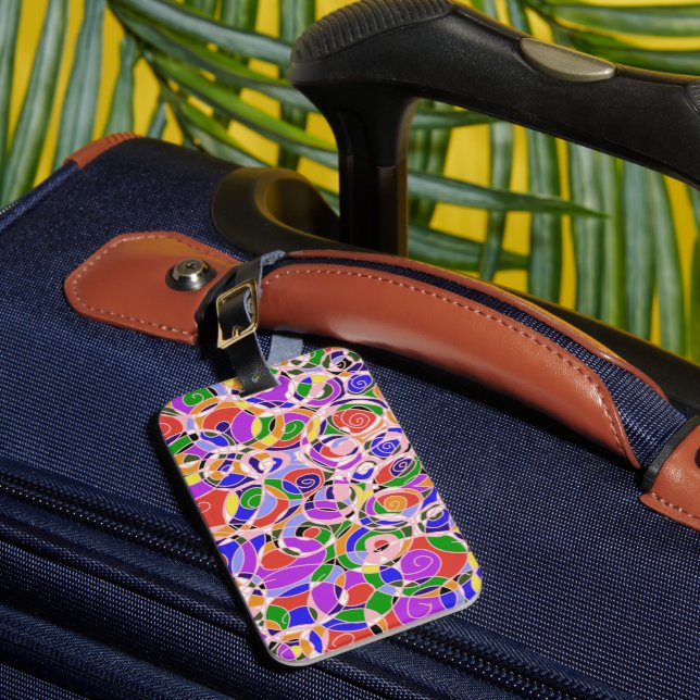 Pastel Swirling Abstract  Patterns  Luggage Tag (Front Insitu 1)