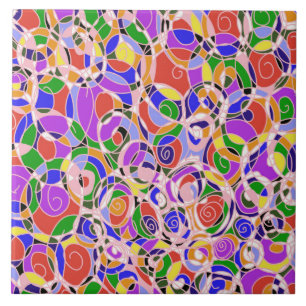 Pastel Swirling Abstract  Patterns  Tile