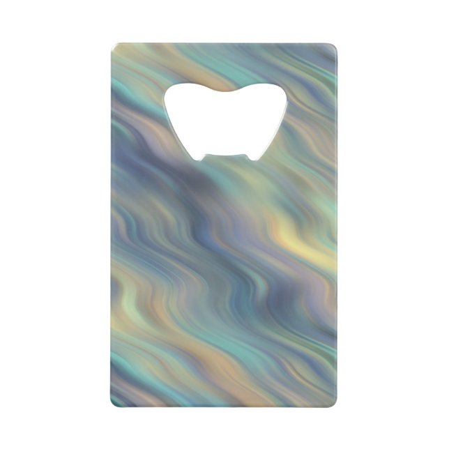 Pastel Swirling Currents Abstract Wallet Bottle Opener (Front)