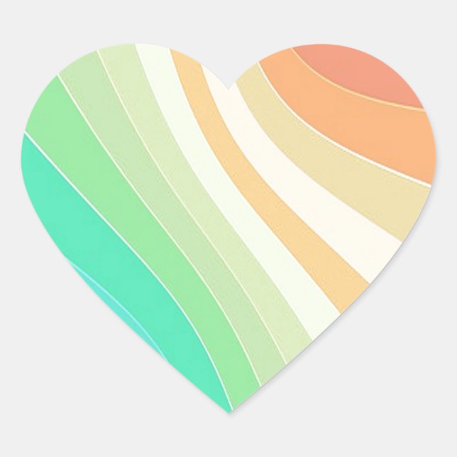 Pastel Swirls Heart Sticker (Front)
