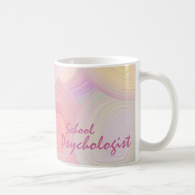 Pastel Swirls School Psychologist Coffee Mug (Right)