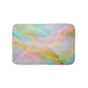 Pastel Symphony of Floating Sheer Ribbons Bath Mat