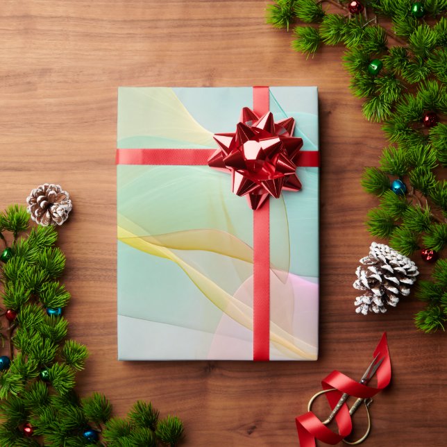 Pastel Symphony of Floating Sheer Ribbons Wrapping Paper (Holiday Gift)