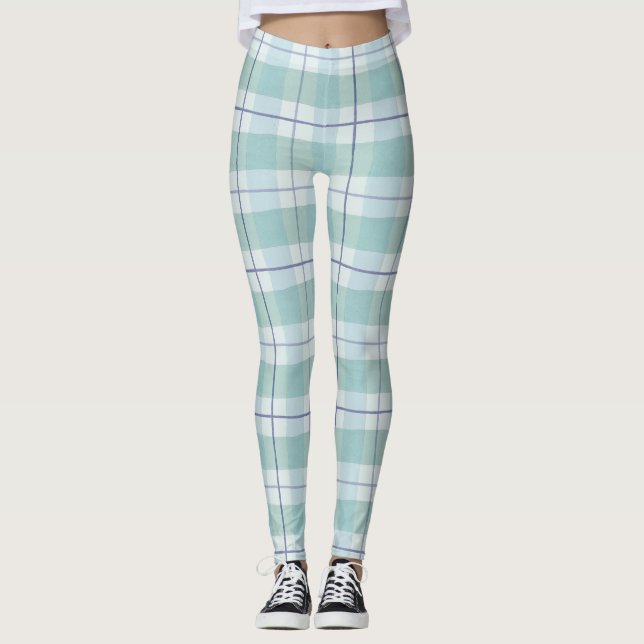 Pastel Tartan leggings Motifs (Devant)