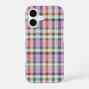 Pastel Tartan Plaid Pattern Design iPhone 16 Case