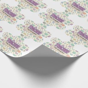 Pastel Teacher Appreciation Mathematics Pattern Wrapping Paper