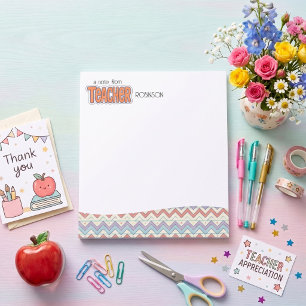 Pastel Teacher appreciation retro Pattern Notepad