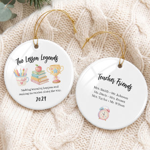 Pastel Teacher Friends Group Ornament