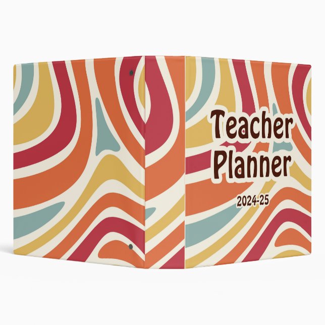Pastel Teacher Pattern, 3 Ring School or Home Bind Binder (Background)