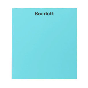 Pastel Teal Colour Personalized Name Desk Notepad