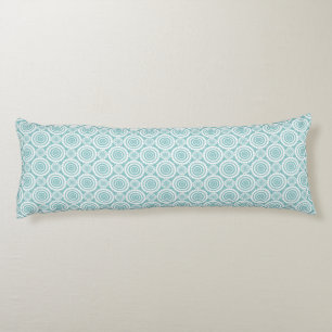 Pastel Teal Geometric Pattern Cool Circles Art Body Pillow
