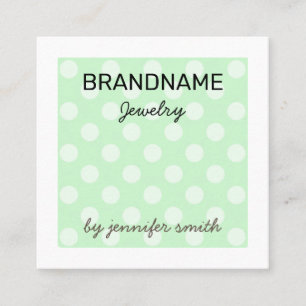 Pastel Teal Polka Dots Handmade Jewelry Display Square Business Card