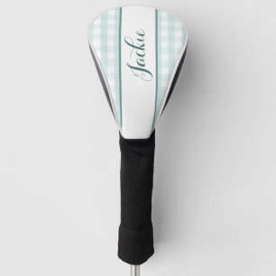 Pastel Teal Stripped Golf Head Cover