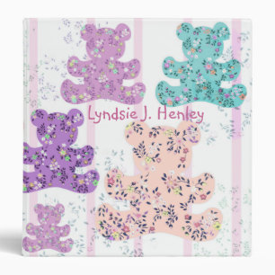 Pastel Teddy Bear Baby album binder