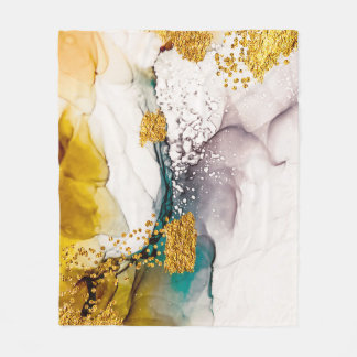 Pastel tenderness: golden swirls art. fleece blanket