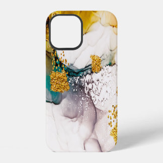 Pastel tenderness: golden swirls art. iPhone 12 case