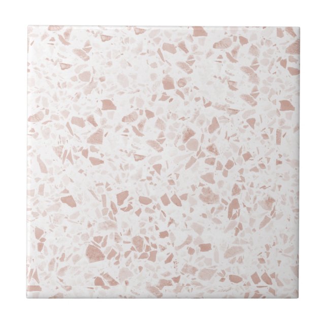Pastel Terra Cotta Terrazzo Print  Tile (Front)