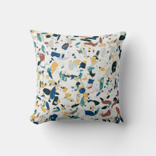 Pastel Terrazzo: Modern Abstract Pattern. Throw Pillow