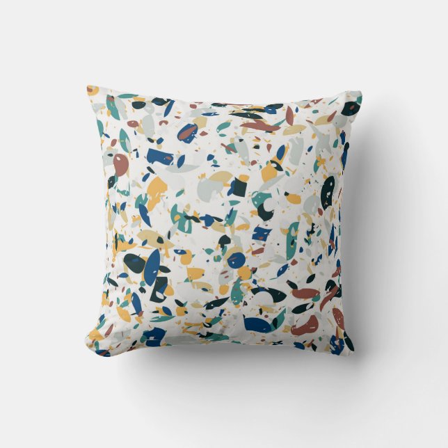 Pastel Terrazzo: Modern Abstract Pattern. Throw Pillow (Front)