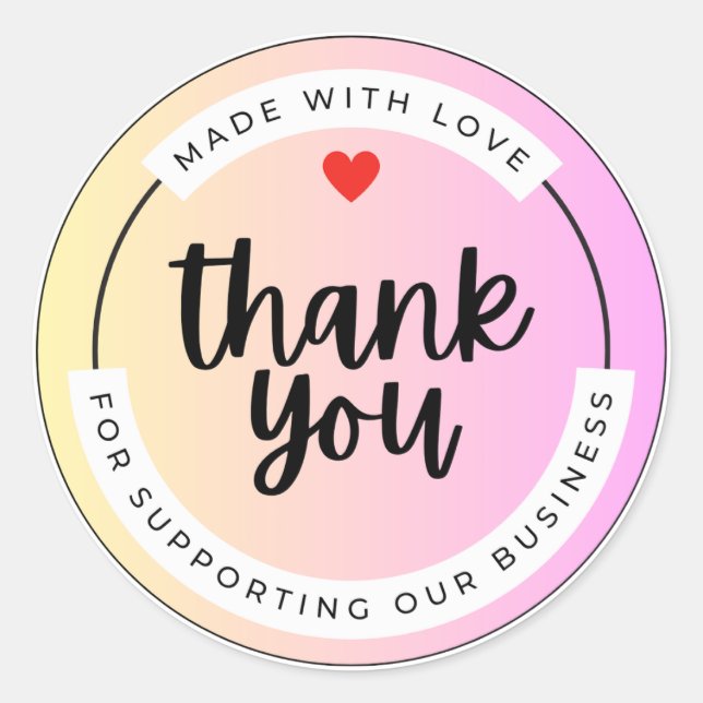 Pastel Thank You Business Sticker  (Devant)