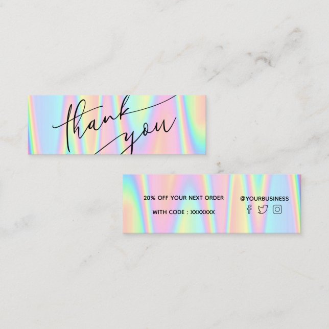 pastel thank you mini business card (Front/Back)