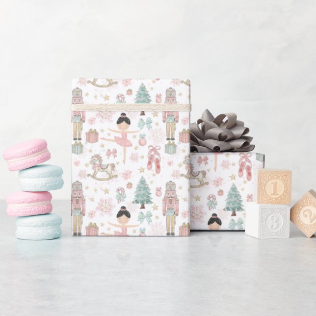 Pastel The Nutcracker Christmas Ballet Decoupage Wrapping Paper (Baby Shower)