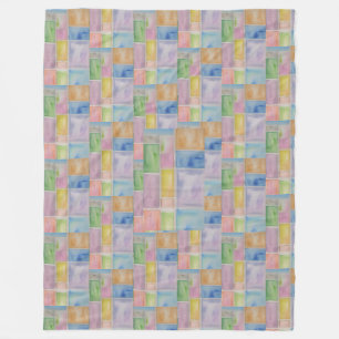 Pastel Throw Large Stained glass Effect Fleece Blanket