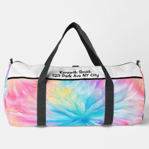 Pastel Tie Dye Bloom Monogram Personalized Kit Duffle Bag