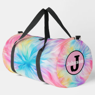 Pastel Tie Dye Bloom Monogram Personalized Kit Duffle Bag