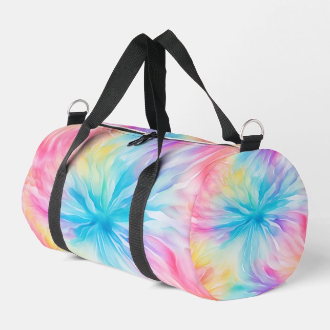 Pastel Tie Dye Bloom Weekender Kit Duffle Bag (Left Corner)