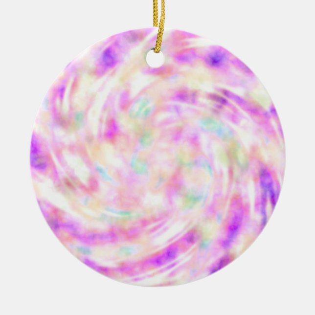 Pastel Tie Dye Christmas Ornament (Front)