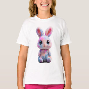 Pastel Tie Dye Fluffy Bunny Rabbit Kids T-Shirt