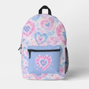 Pastel Tie-Dye Heart Dreamscape Printed Backpack