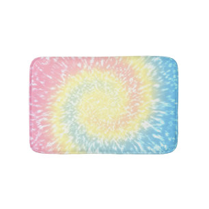 Pastel Tie Dye Hippie Swirl Bath Mat