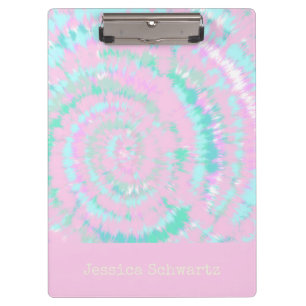 Pastel Tie Dye Pattern Personalized Cute Trendy Clipboard