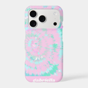 Pastel Tie Dye Pattern Pink Aqua Mint Personalized