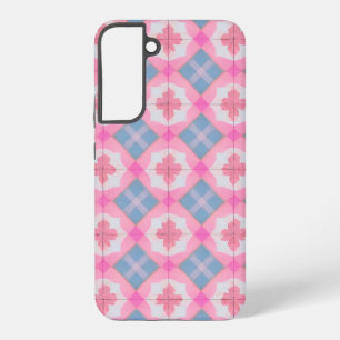Pastel Tile Pattern Pink and Blue Phone Case