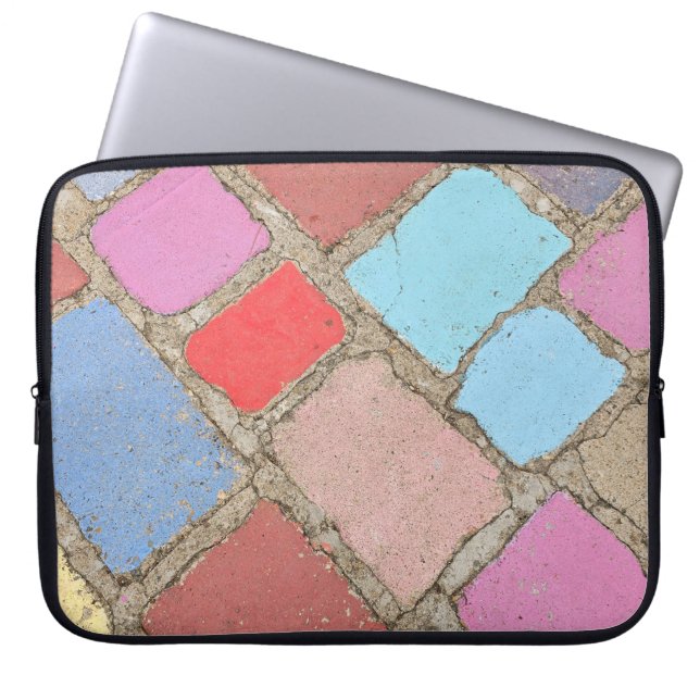 Pastel tiles laptop sleeve (Front)