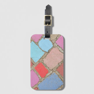 Pastel tiles luggage tag