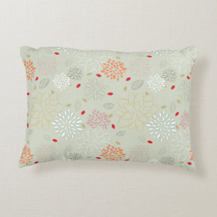 Pastel Tones Retro Flower Decorative Pillow