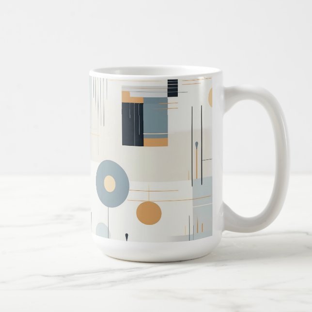 Pastel tones retro geometric pattern coffee mug (Right)