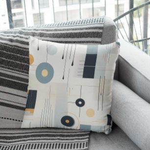 Pastel tones retro geometric pattern throw pillow