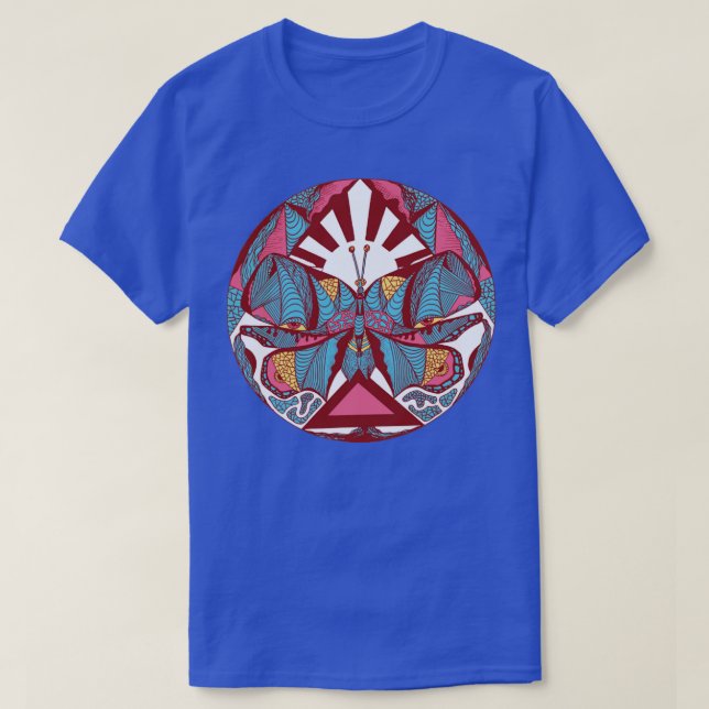 Pastel Tones Sunrise Abstract Butterfly  T-Shirt (Design Front)