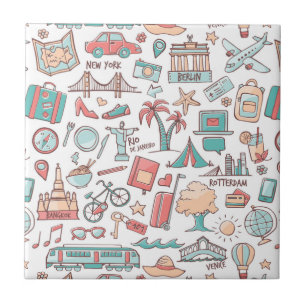 Pastel Tourist Pattern Tile