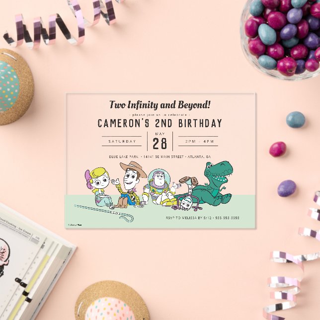 Pastel Toy Story | 2 Infinity and Beyond Birthday  Acrylic Invitations (Insitu (Celebration))