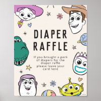 Pastel Toy Story Baby Shower Diaper Raffle