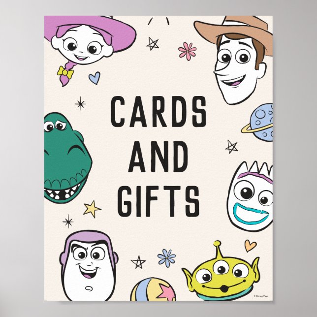 Pastel Toy Story Characters Baby Shower Poster (Front)