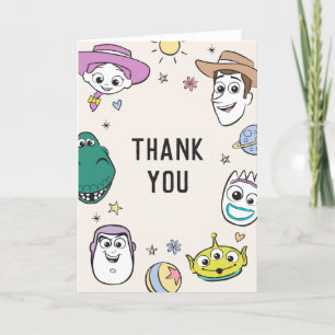 Pastel Toy Story Characters Baby Shower Thank You Card