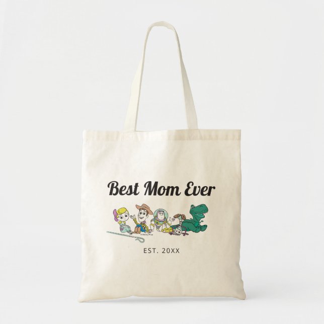 Pastel Toy Story Characters Best Mom Ever Tote Bag (Front)