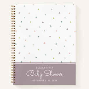 Pastel Triangle Doodle Baby Shower Guestbook Notebook